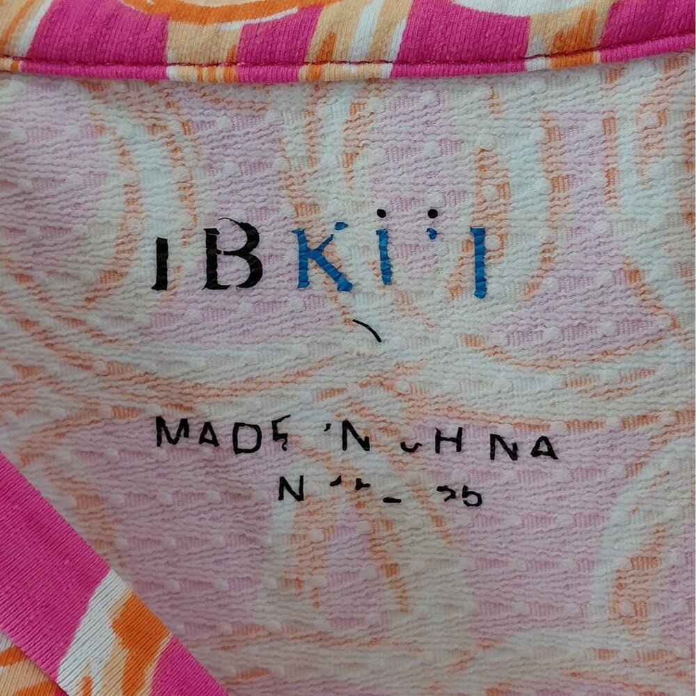 IBKUL Crewneck UBHOT Shiloh Pink Print Top Women's Small Golf Mesh Sleeves UPF50 - Picture 3 of 7